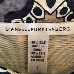 Diane Von Furstenberg DVF silk knit boatneck empire waist 3/4 sleeve dress 2